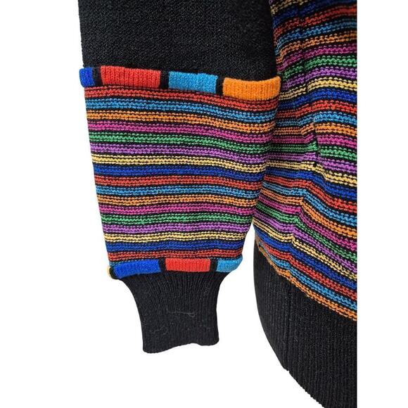 VTG 80s 90s  Antonella Preve Colorful Striped Sweater Sz S - Picture 5 of 11